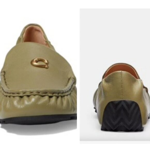 Coach Ronnie Loafer C Logo Leather Driving Shoes Slip On Minimalist Comfort Flat - Picture 14 of 16